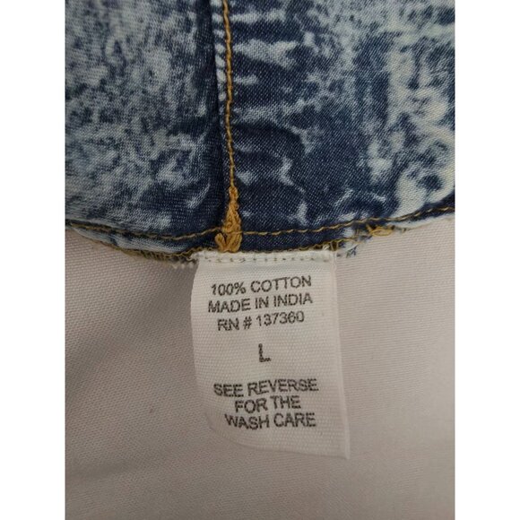 Live 4 Truth Stone Wash Shirred Back Button Front Denim Bralette Cropped Top L - Picture 7 of 12